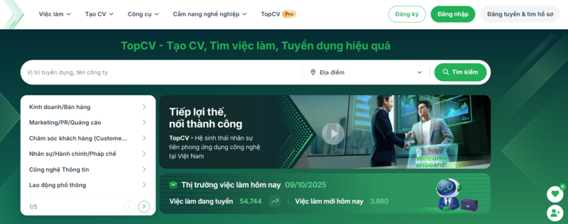 Đăng ký tài khoản TopCV